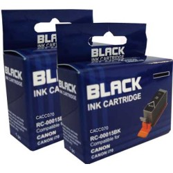 Lot de 2 Cartouches Compatibles CANON BCI-15BK (8190A002) noir