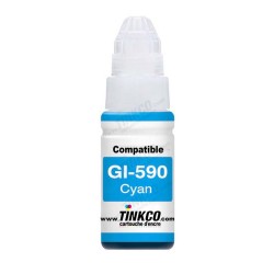 Bouteille d'encre Compatible CANON GI-590C (1604C001) cyan - cartouche d'encre compatible CANON