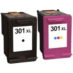 Lot Cartouche Encre HP 301XL Noir + Couleur - 68% Moins Cher - Livraison Rapide