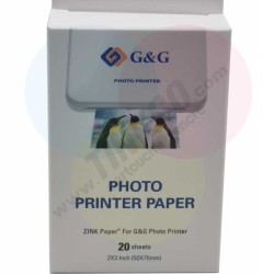 Papier Zink par 20, Papier pour imprimante Zero Ink (Zink)