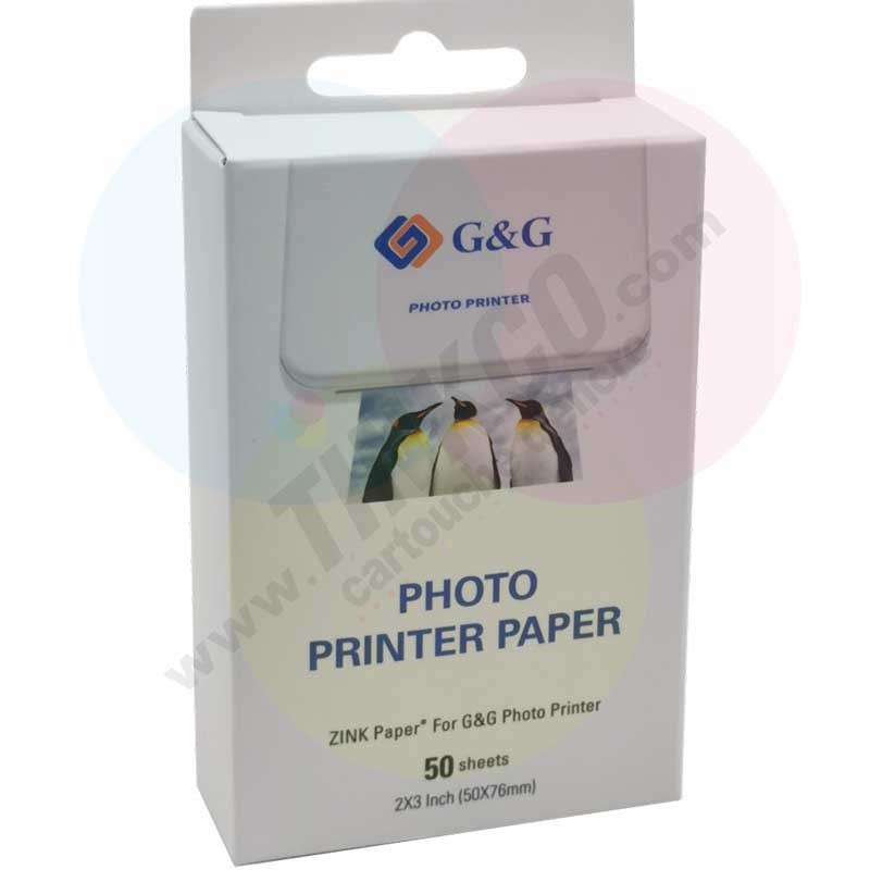 Papier Zink par 50, Papier pour imprimante Zero Ink (Zink)