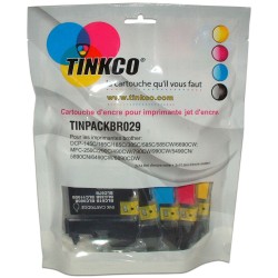 Cartouche encre Brother LC1100/LC980 - Lot de 4 cartouches compatibles Brother LC1100 / LC980 + 1 noire OFFERTE