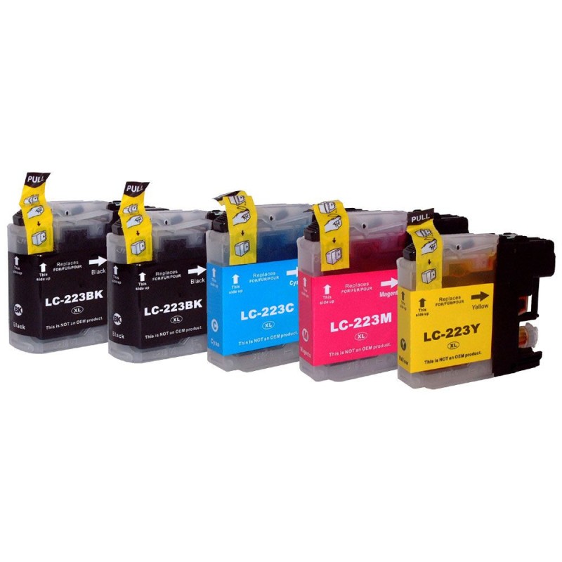 Cartouche encre Brother LC223 - Pack complet + 1 OFFERTE compatible Brother LC223