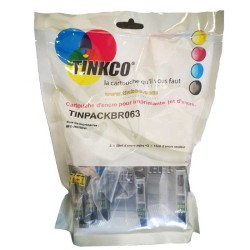 Cartouche encre Brother LC12E - Pack complet de 4 cartouches d'encre + 1 NOIRE OFFERTE compatible LC12E