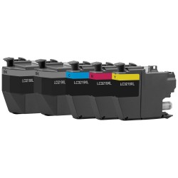 Compatible Brother LC3219XL Noir et couleur, Pack complet de cartouches d'encre + 1 OFFERTE compatible LC3219XL