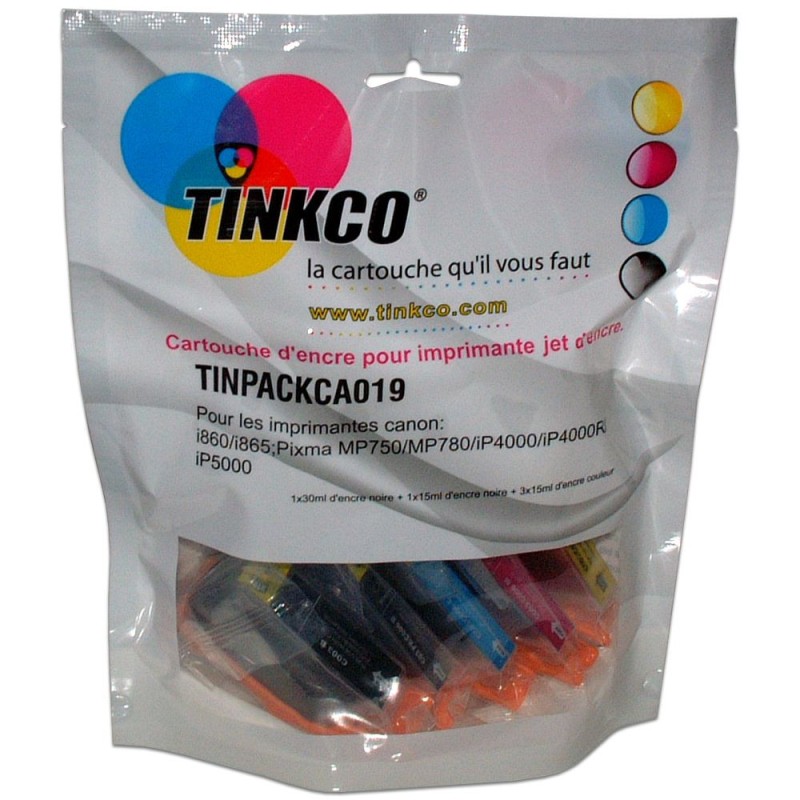 Cartouche encre Canon Bci-3 - Pack de 5 cartouches génériques noire & couleur équivalentes aux modèles BCI-3