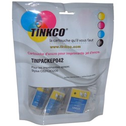 Cartouche encre Epson T040/T041 noir et couleur - Pack de 3 cartouches compatibles Epson C62 / CX3200