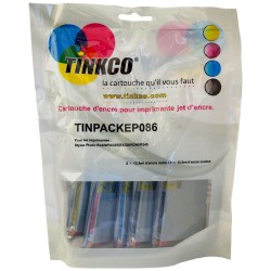 Cartouche encre Epson T0555 - Lot de 4 cartouches compatibles + 1 noire OFFERTE. Remplace la série Epson Canard