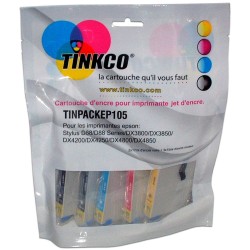 Cartouche encre Epson T0615 - Lot de 4 cartouches compatibles + 1 noire OFFERTE. Remplace la série Epson Ourson