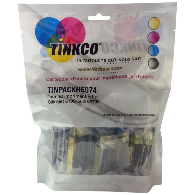 PRIX KO : pack de 5 cartouches génériques avec puce et niveau d'encre noire & couleur équivalentes aux modèles HP 932XL et 933XL