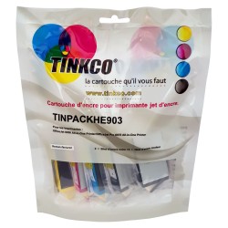 Cartouche d'encre HP 903XL Noir et couleur, LOT de 4 cartouches compatibles + 1 Noire OFFERTE.