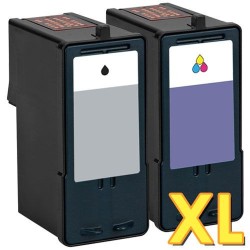 Lexmark 36XL / 37XL - Pack de 2 cartouches génériques équivalentes aux modèles Lexmark n°36 XL et n°37 XL noire et couleur