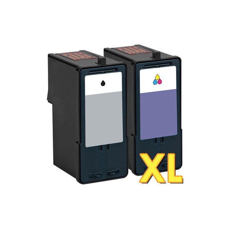 Lexmark 36XL / 37XL - Pack de 2 cartouches génériques équivalentes aux modèles Lexmark n°36 XL et n°37 XL noire et couleur