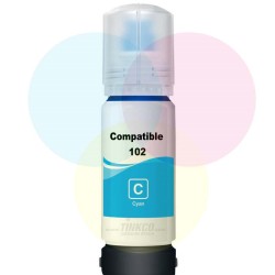 Bouteille Compatible EPSON 102 (C13T03R240) cyan - Bouteille d'encre compatible EPSON