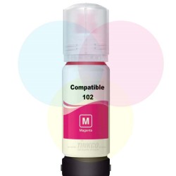 Bouteille Compatible EPSON 102 (C13T03R340) magenta - Bouteille d'encre compatible EPSON