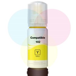Bouteille Compatible EPSON 102 (C13T03R440) jaune - Bouteille d'encre compatible EPSON