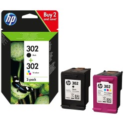 HP 302 noir et couleur - LOT de 2 cartouches d'encre de marque HP X4D37AE