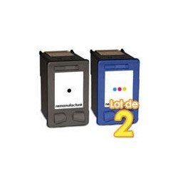 Cartouches Compatibles HP 56 / HP 57 - LOT de 2 cartouches d'encre (1 noire + 1 couleur) équivalentes HP n°56 et HP n°57